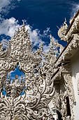 Famous Thailand temple or white temple, Wat Rong Khun,at Chiang Rai province, northern Thailand. 